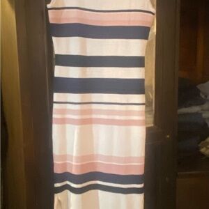 Say What? Sleeveless Maxi Dress - Pink, Navy, and White Stripes